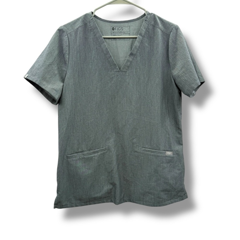 FIGS Technical Collection Casma Scrub‎ Top Women's Medium Graphite Gray